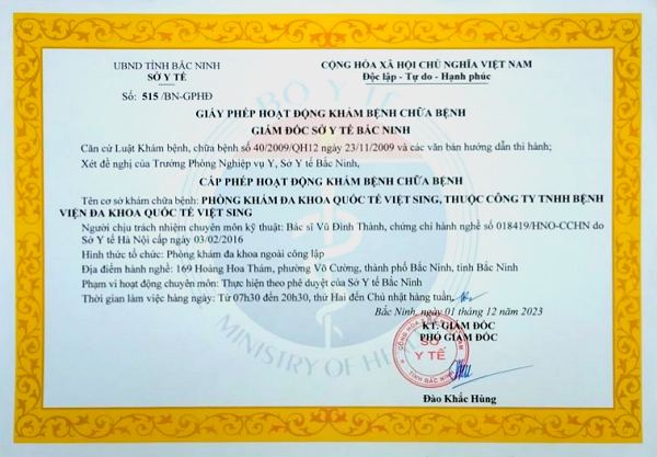 Phòng khám tai mũi họng chất lượng tại Bắc Ninh – Phòng khám Đa khoa Quốc tế Việt Sing